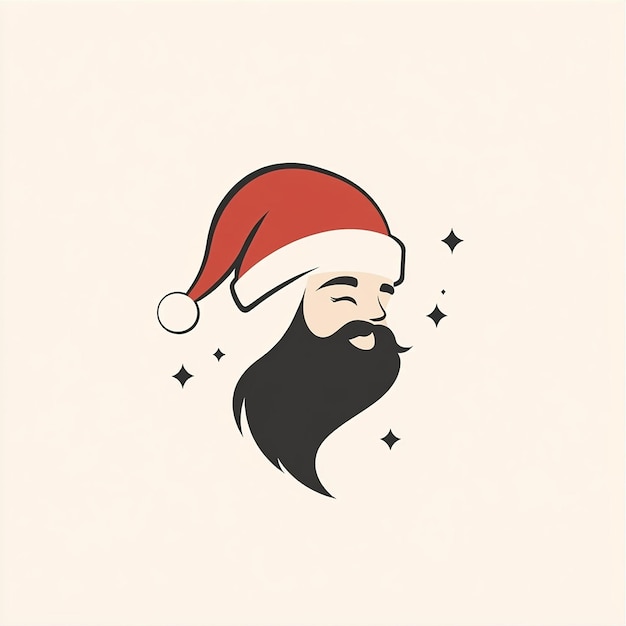 Photo christmas minimalism vector logo with claus illustration