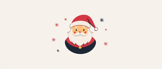 Christmas Minimalism Vector Logo with Claus Illustration