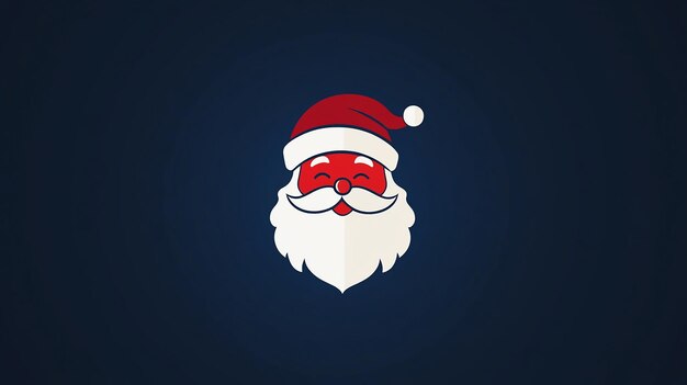 Christmas Minimalism Vector Logo with Claus Illustration