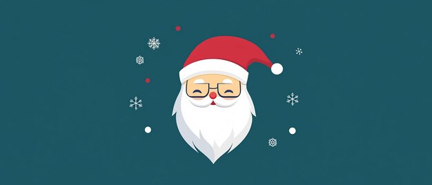 Christmas Minimalism Vector Logo with Claus Illustration