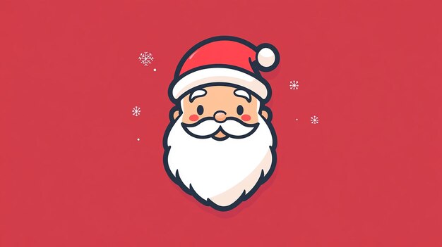 Christmas Minimalism Vector Logo with Claus Illustration