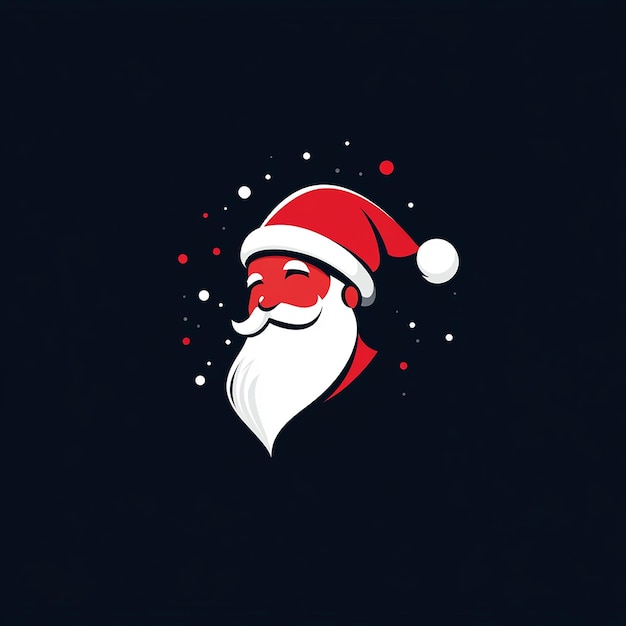 Photo christmas minimalism vector logo with claus illustration