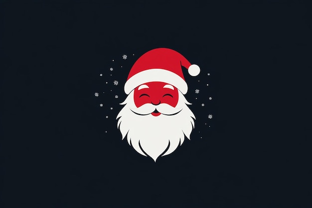 Photo christmas minimalism vector logo with claus illustration