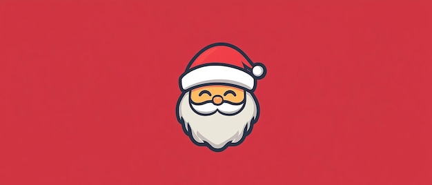 Christmas Minimalism Vector Logo with Claus Illustration