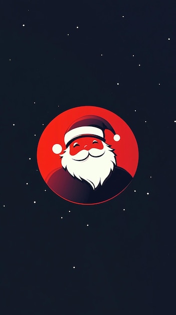 Photo christmas minimalism vector logo with claus illustration