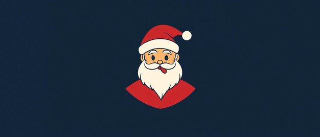 Christmas Minimalism Vector Logo with Claus Illustration