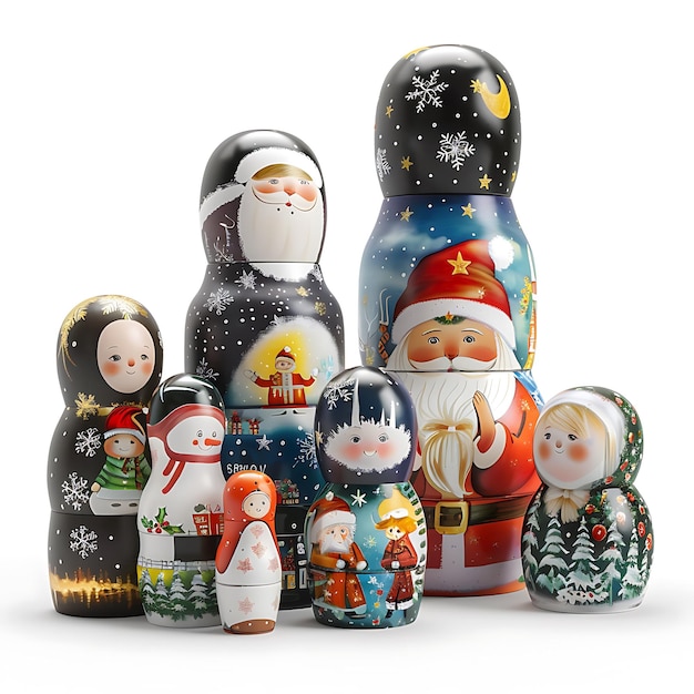 Photo christmas nesting dolls