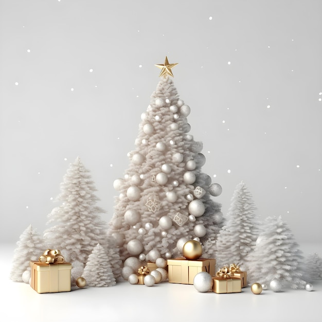 Christmas and New Year background 3d rendering 3d illustration