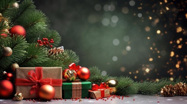 Christmas or New Year background Christmas and new year holidays concept Generative AI