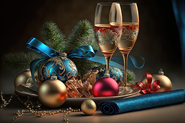 Christmas or New Year Celebration Background Image