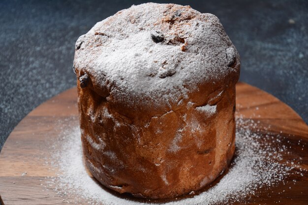 Christmas and New Year concept Panettone Italian Christmas cake