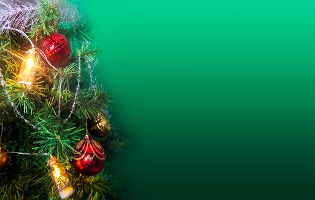 Christmas and New Year holidays blured green background