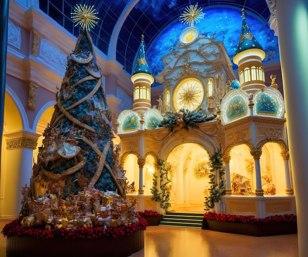 Christmas and New Year Interior of the Mall in Moscow Christmas fairy tale in Moscow