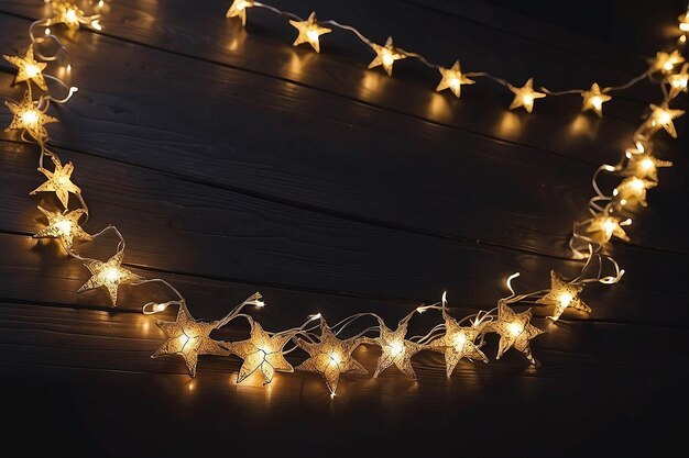 Photo christmas and new year lights with garlands