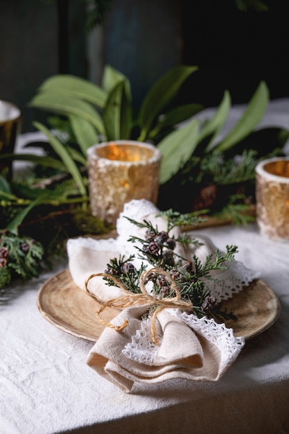 Christmas or New year table setting