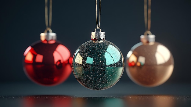 Photo christmas ornaments hanging from a wire