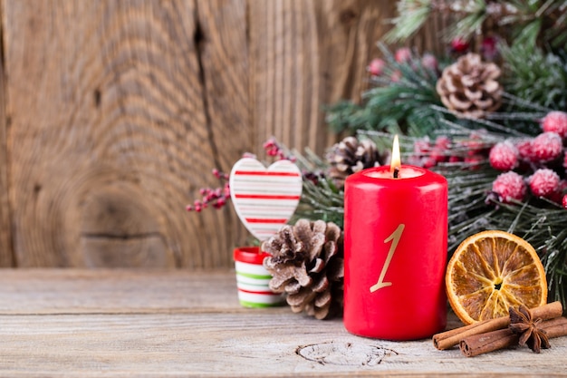 Christmas ornaments on the table