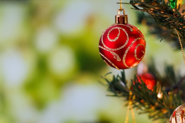 Christmas ornaments on the tree