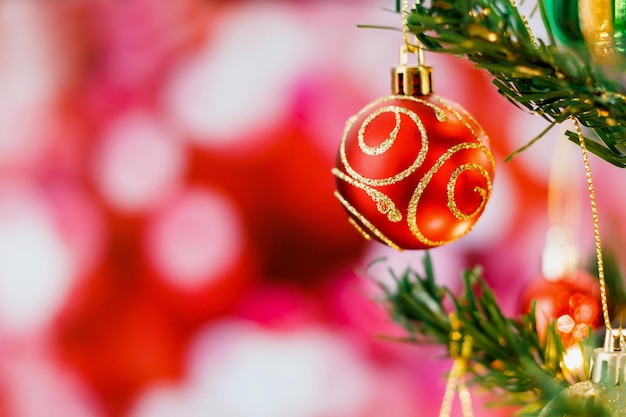 Christmas ornaments on the tree