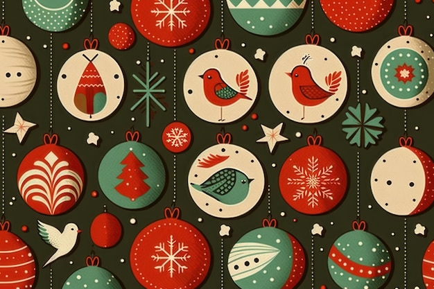 Christmas pattern Beautiful illustration picture Generative AI