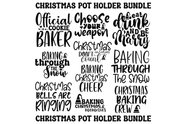 Photo christmas pot holder bundle