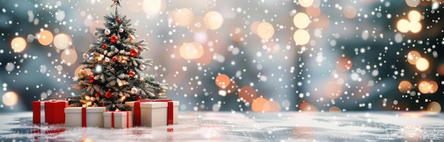 Christmas Presents Under a Decorated Tree