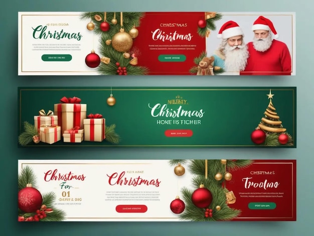 Photo christmas promo banner template ideas for chritsmas celebration