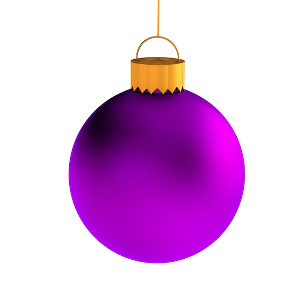 Christmas purple ball isolated on white