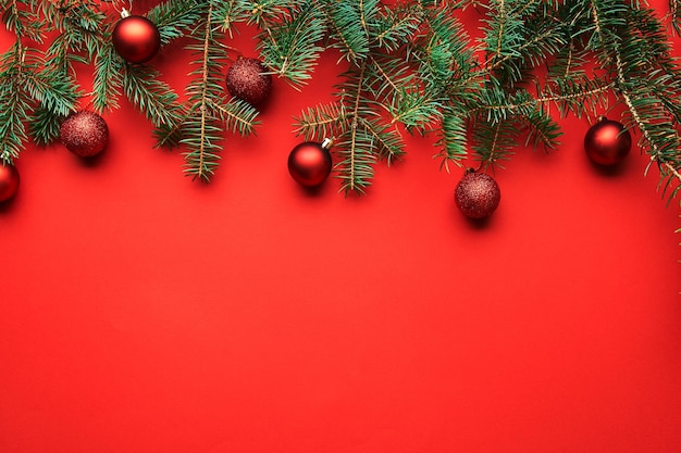 Christmas red background with copyspace