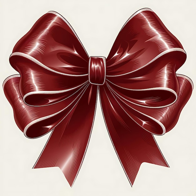 Photo christmas red coquette shimmer bow png christmas ribbon isolated on white background