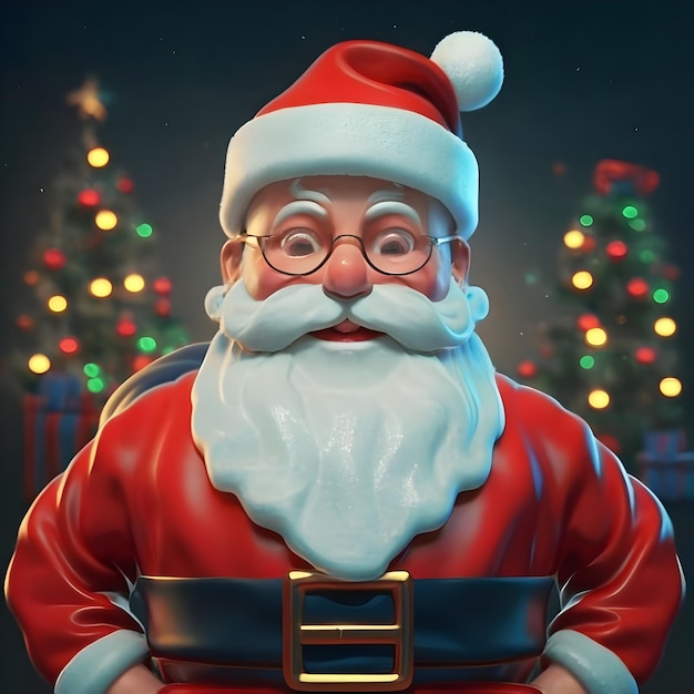 Christmas Santa Claus 3D Rendered Ai generated