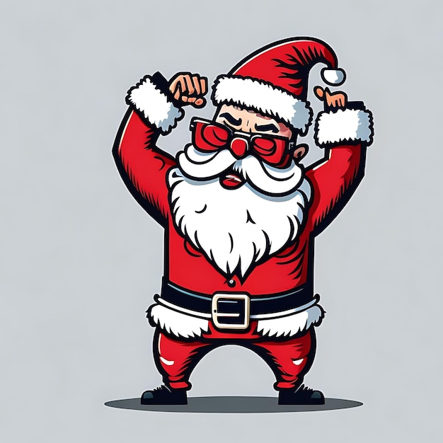 Photo christmas santa claus dabbing dance is very cute generative ai