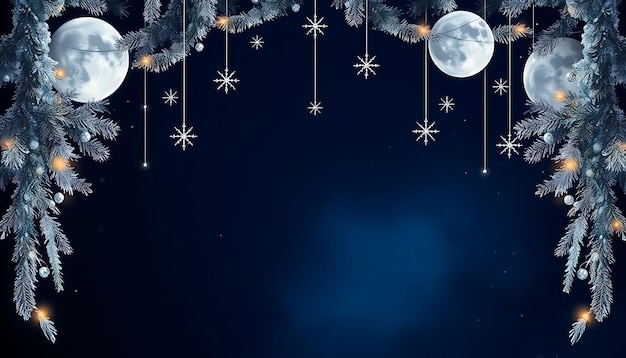 a christmas scene with snowflakes and a star with snowflake on it