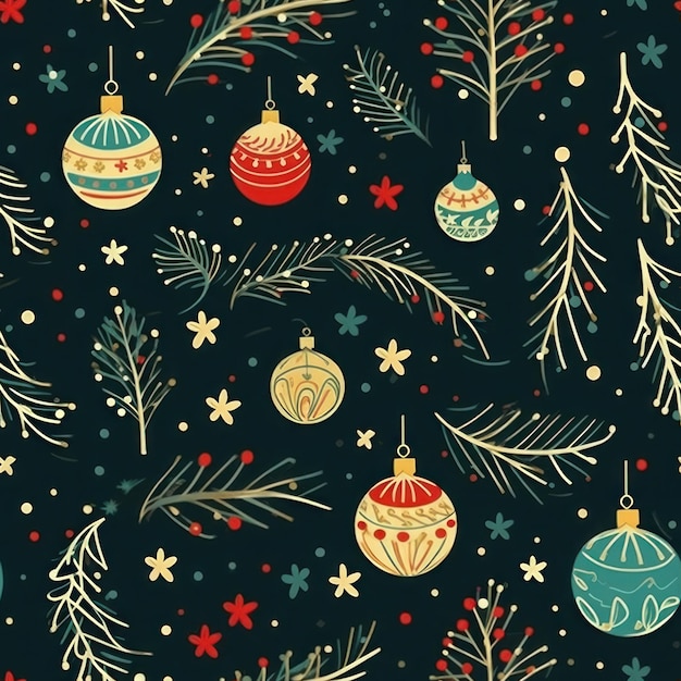 Christmas Seamless Pattern Infinite Digital Paper Generative AI