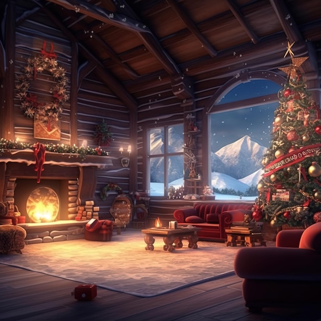 Christmas setting in warm atmosphere