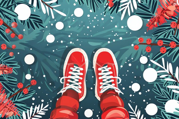 Photo christmas shoes christmas illustration background