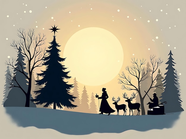 Christmas silhouette background illustration wallpaper vector christmas background