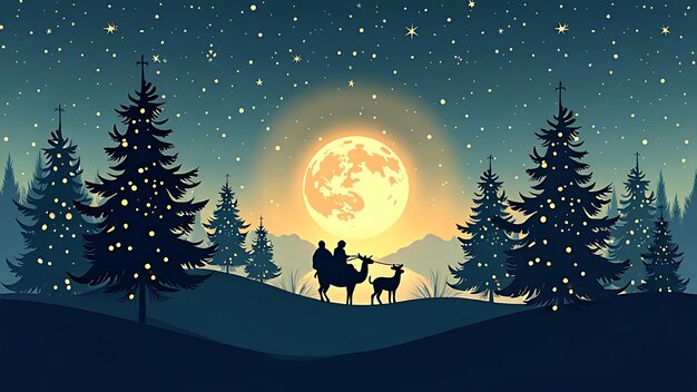 Christmas silhouette background illustration wallpaper vector christmas background