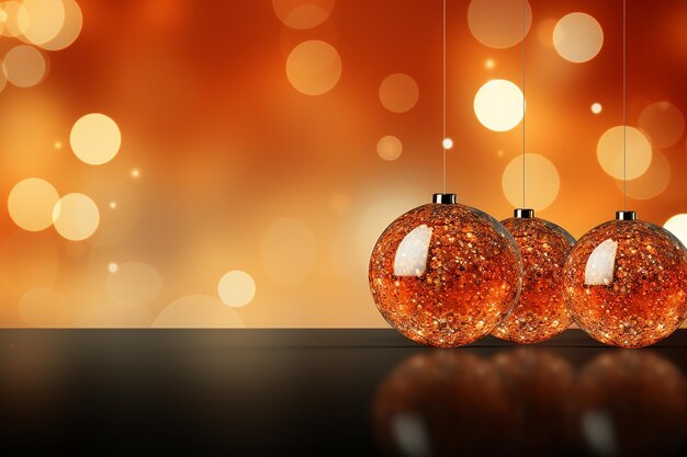 Christmas sparkling balls New year background