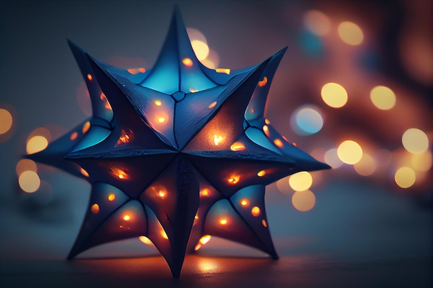 Christmas star with shiny defocused lightsgenerative ai