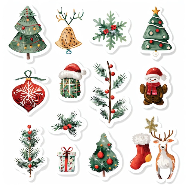 Photo christmas sticker set for christmas