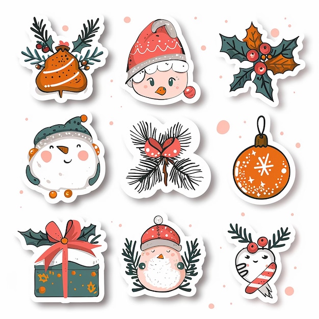 Photo christmas sticker set