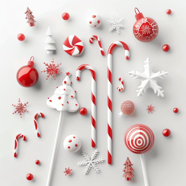 christmas sticks 3D holidays background