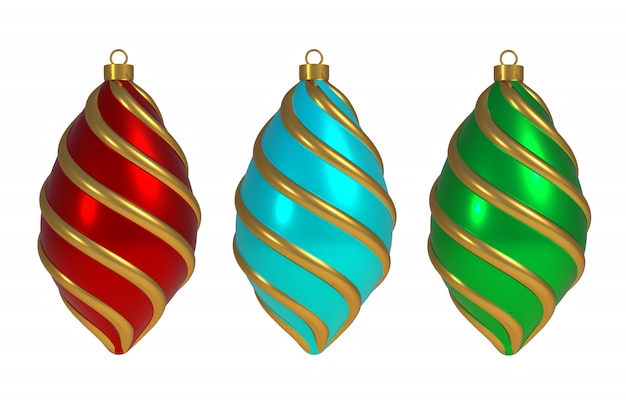 Christmas striped balls set