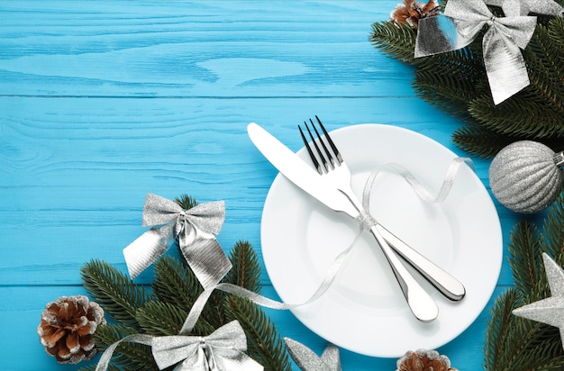 Christmas table place setting