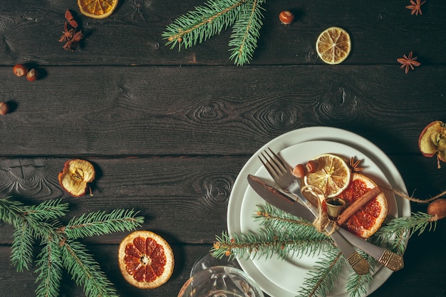 Christmas table place setting