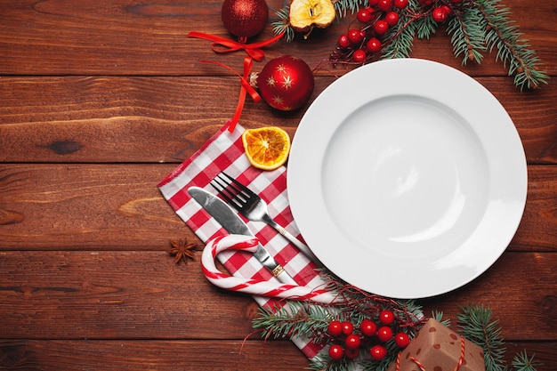 Christmas table place setting