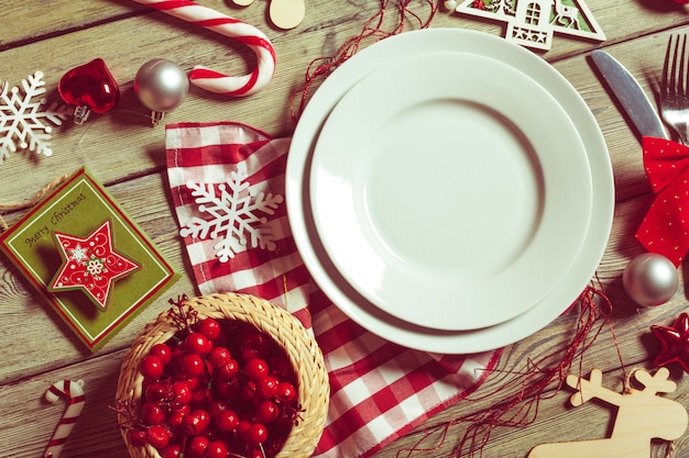 Christmas table place setting