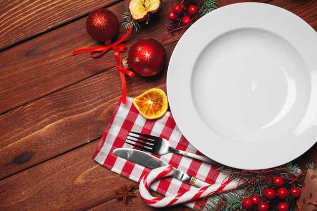 Christmas table place setting