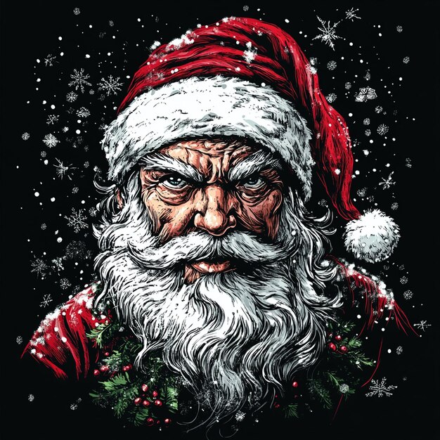 Christmas themed artwork design for tshirt print